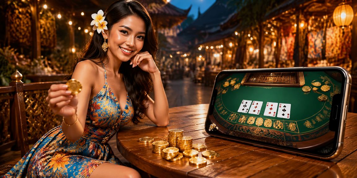 Model elegan di meja baccarat dengan suasana casino Vietnam yang mewah dan berkelas