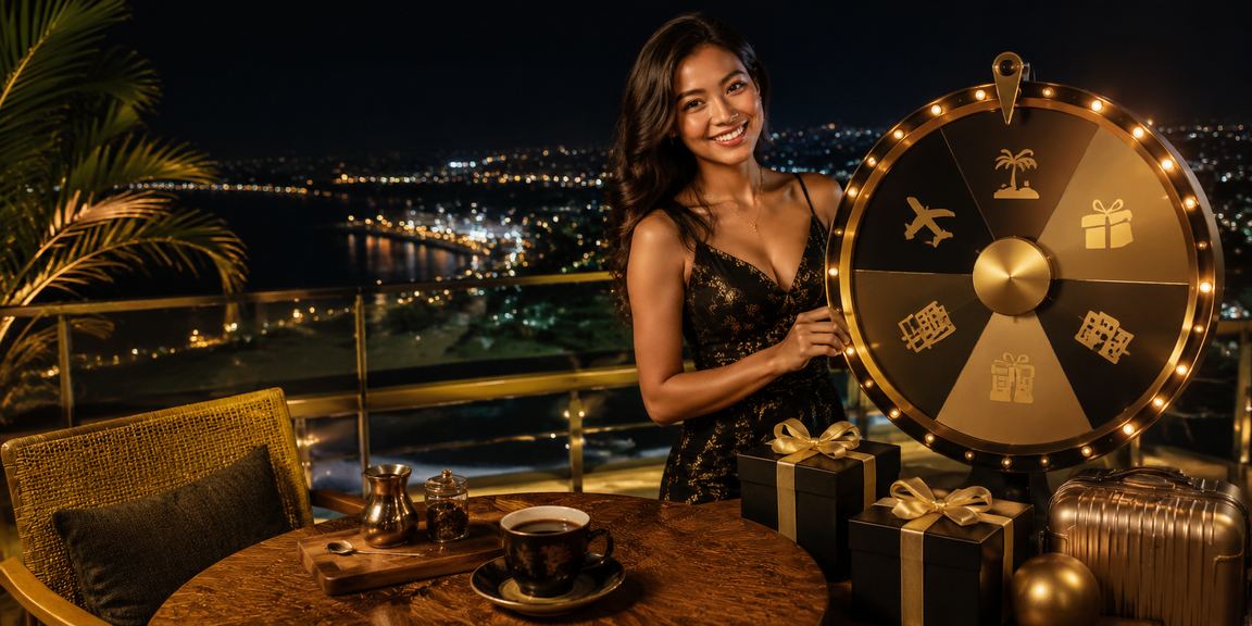 Suasana warung kopi Vietnam dengan meja roulette sebagai latar suasana casino online yang santai