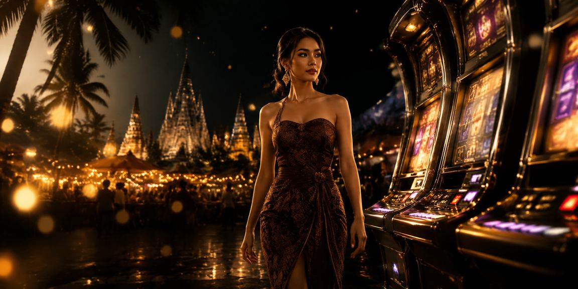 Pemain menikmati slot game di pasar malam Vietnam dengan smartphone